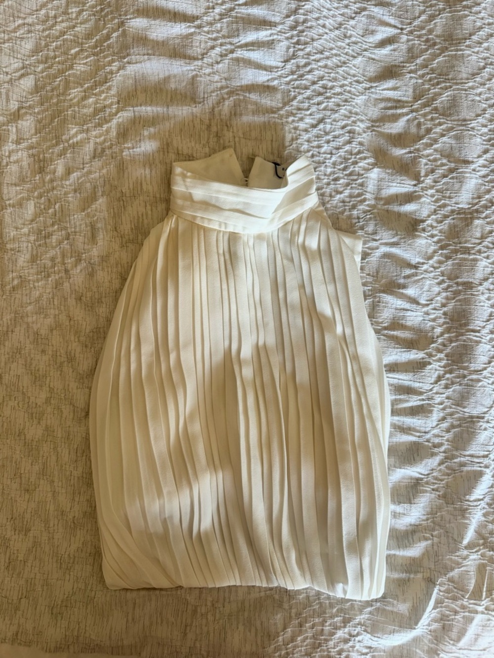 Aritzia Ivory Pleated Halter Neck Blouse